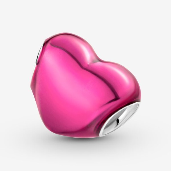 Metallic Pink Heart Charm Pandora Australia