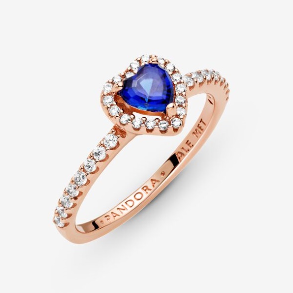 Sparkling Blue Elevated Heart Ring Pandora Australia