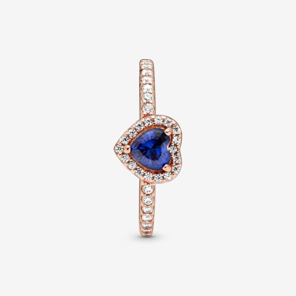 Sparkling Blue Elevated Heart Ring Pandora Australia