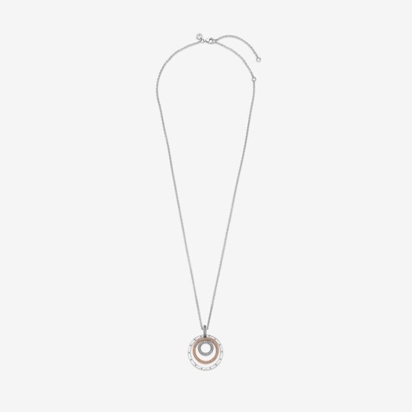Two-Tone Circles Pendant Necklace Pandora Australia
