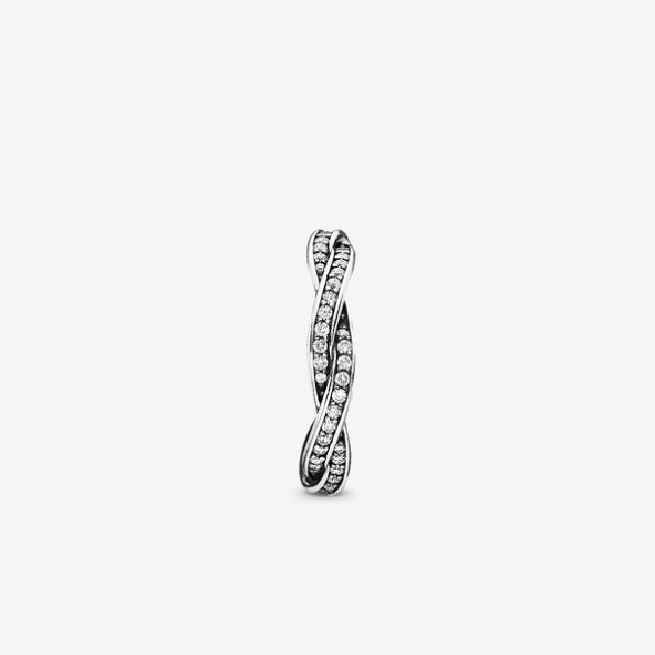 Sparkling Twisted Lines Ring Pandora Australia Sterling Silver