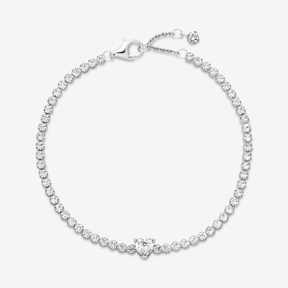 Sparkling Heart Tennis Bracelet Pandora Australia