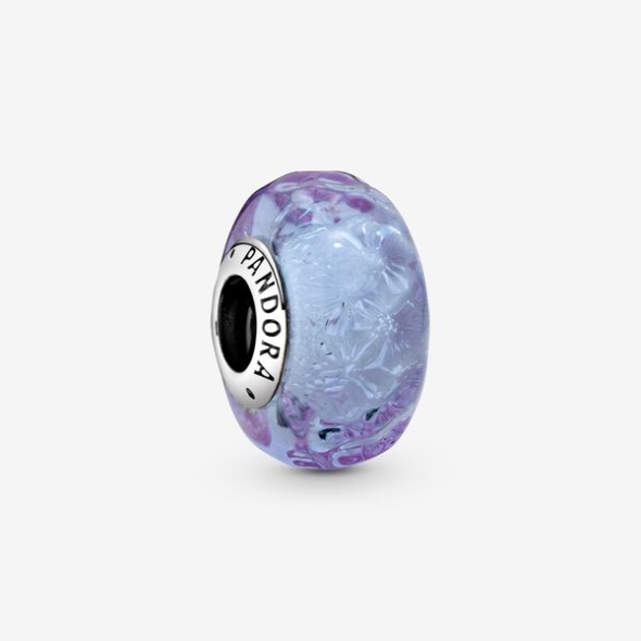 Wavy Lavender Murano Glass Charm Pandora Australia