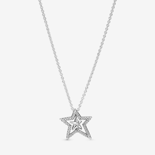 Pave Asymmetric Star Collier Necklace Pandora Australia