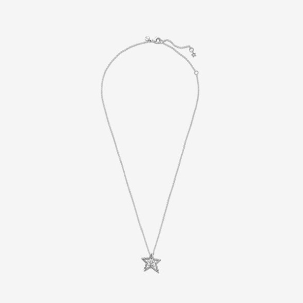 Pave Asymmetric Star Collier Necklace Pandora Australia