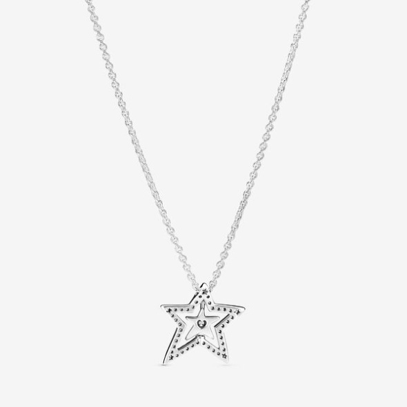 Pave Asymmetric Star Collier Necklace Pandora Australia