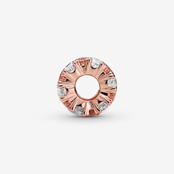 Pink Clear Sparkle Charm Pandora Australia Rose Gold Plated