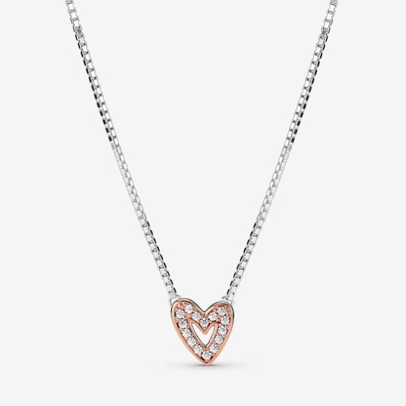 Sparkling Freehand Heart Necklace Pandora Australia