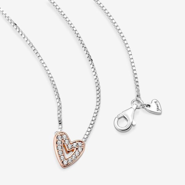 Sparkling Freehand Heart Necklace Pandora Australia
