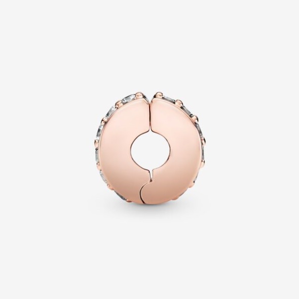 Sparkling Row Spacer Charm Pandora Australia Rose Gold Plated