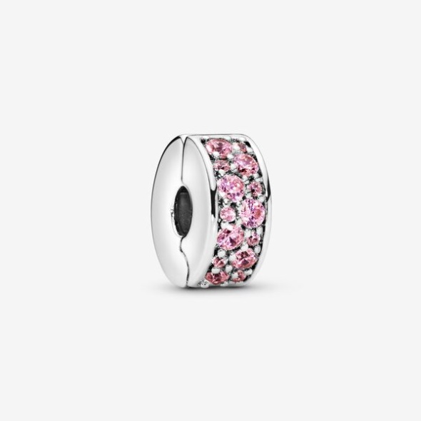 Pink Pave Clip Charm Pandora Australia Sterling Silver