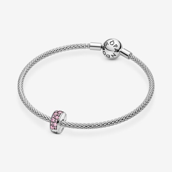 Pink Pave Clip Charm Pandora Australia Sterling Silver