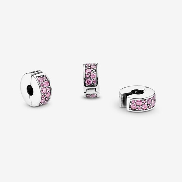 Pink Pave Clip Charm Pandora Australia Sterling Silver