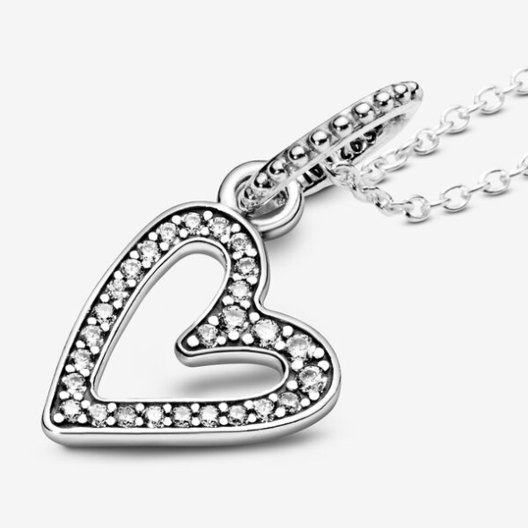 Sparkling Freehand Heart Pendant Necklace Pandora Australia