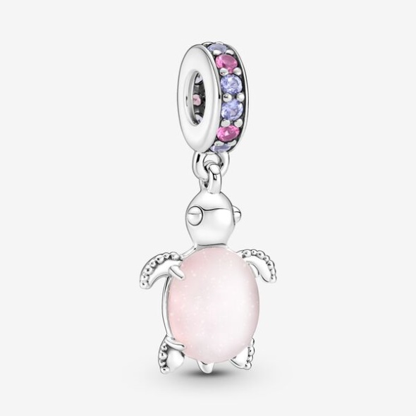 Murano Glass Pink Sea Turtle Dangle Charm Pandora Australia