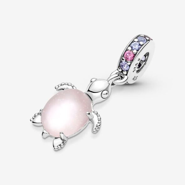 Murano Glass Pink Sea Turtle Dangle Charm Pandora Australia