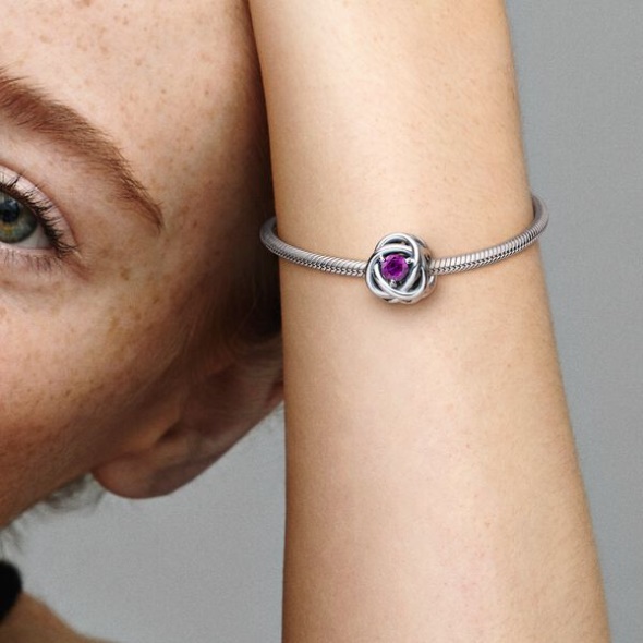 February Purple Eternity Circle Charm Pandora Australia