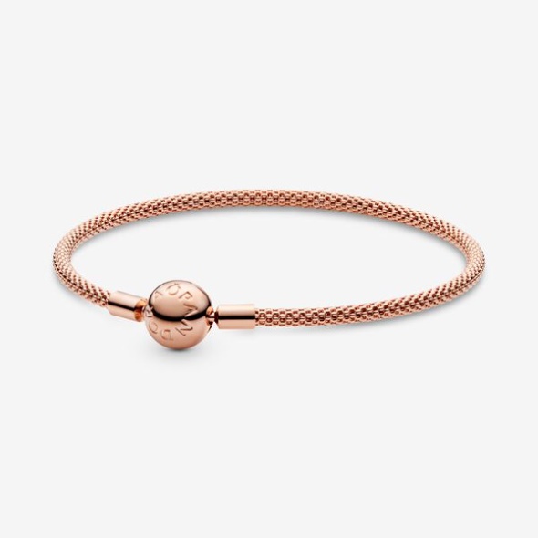 Pandora Australia Moments Mesh Bracelet Rose Gold Plated