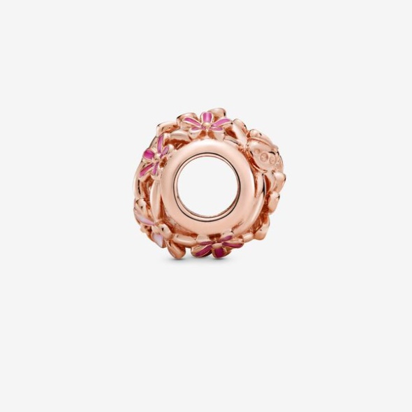 Openwork Pink Daisy Flower Charm Pandora Australia