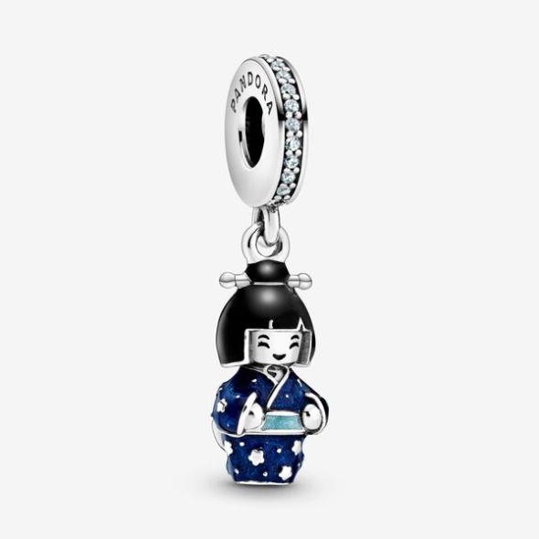Japanese Doll In Blue Kimono Dangle Charm Pandora Australia
