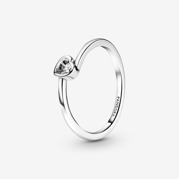 Clear Tilted Heart Solitaire Ring Pandora Australia