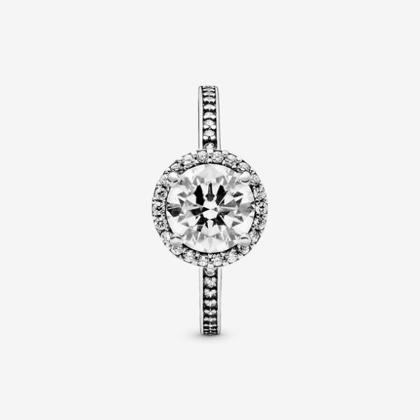 Round Sparkle Halo Ring Pandora Australia