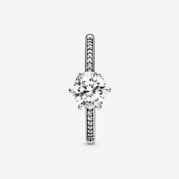 Shimmering Solitaire Wishbone Stacking Ring Set Pandora Australia