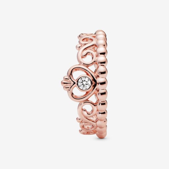 Princess Tiara Crown Ring Pandora Australia Rose Gold Plated