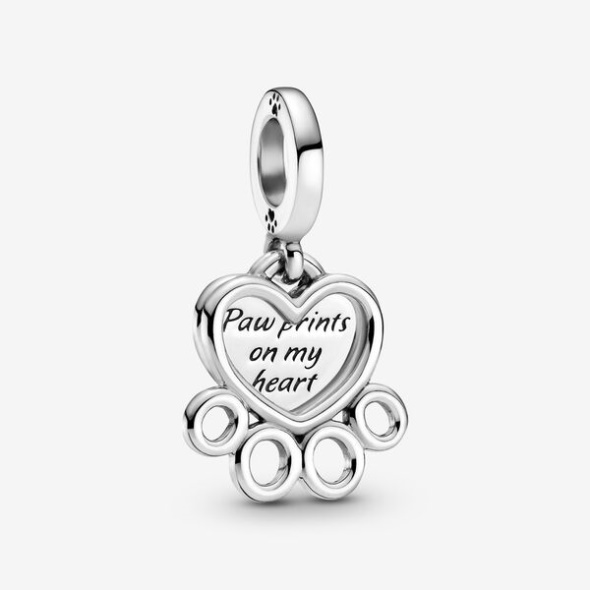 Hearts Paw Print Dangle Charm Pandora Australia