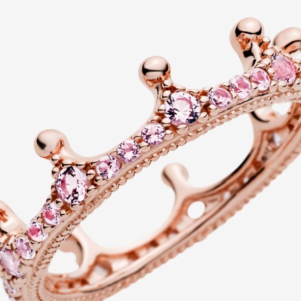 Pink Sparkling Crown Ring Pandora Australia