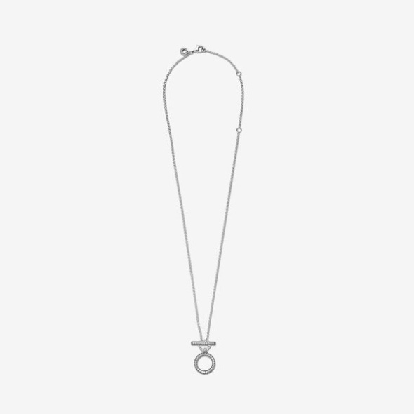 Double Hoop T-Bar Necklace Pandora Australia
