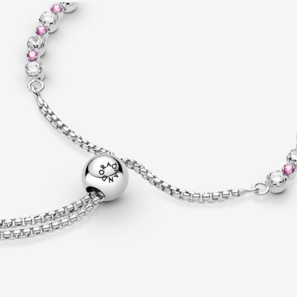 Pink Clear Fashion Sparkle Slider Bracelet Pandora Australia