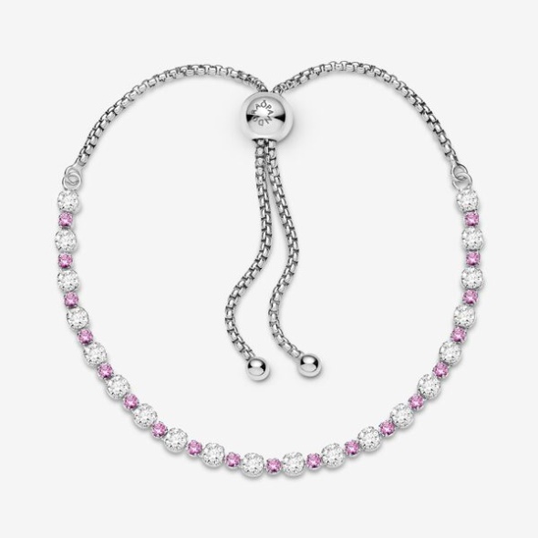 Pink Clear Fashion Sparkle Slider Bracelet Pandora Australia