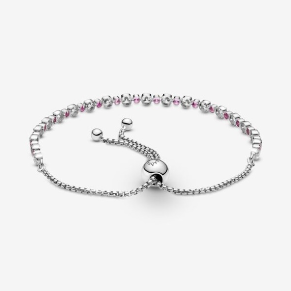 Pink Clear Fashion Sparkle Slider Bracelet Pandora Australia