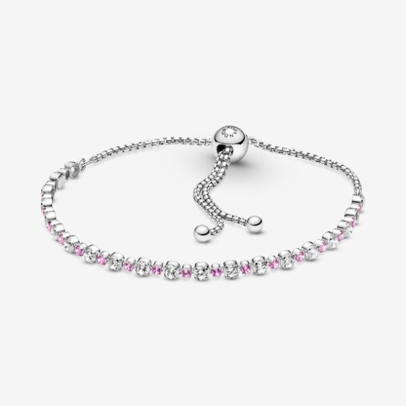 Pink Clear Sparkle Slider Bracelet Pandora Australia