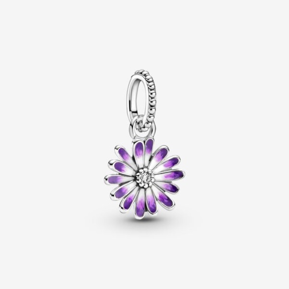 Purple Daisy Dangle Charm Pandora Australia Sterling Silver