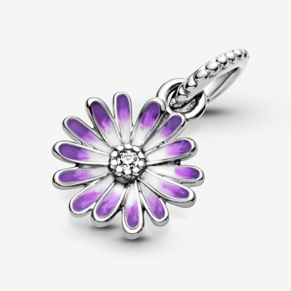 Purple Daisy Dangle Charm Pandora Australia Sterling Silver