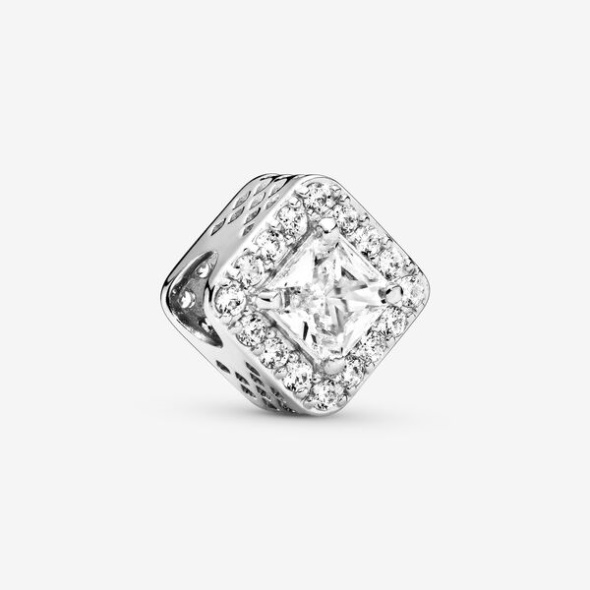 Square Sparkle Halo Charm Pandora Australia Sterling Silver