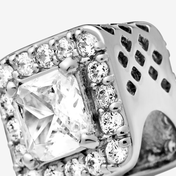 Square Sparkle Halo Charm Pandora Australia Sterling Silver