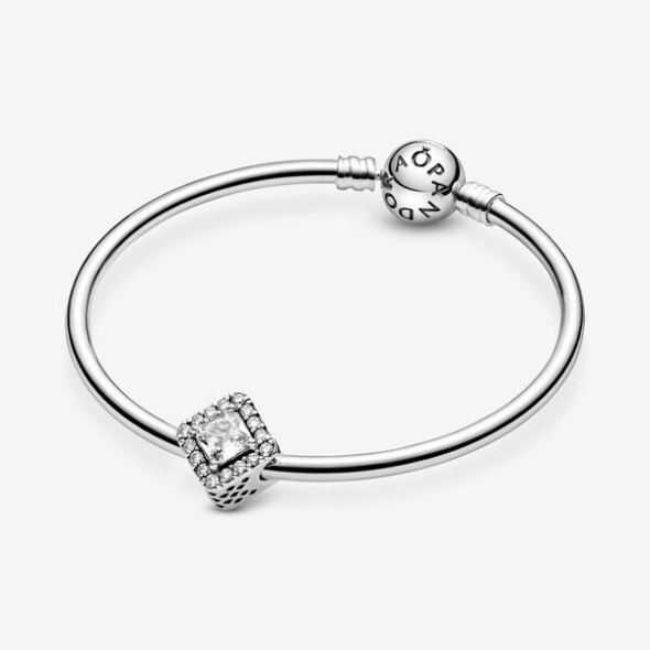 Square Sparkle Halo Charm Pandora Australia Sterling Silver