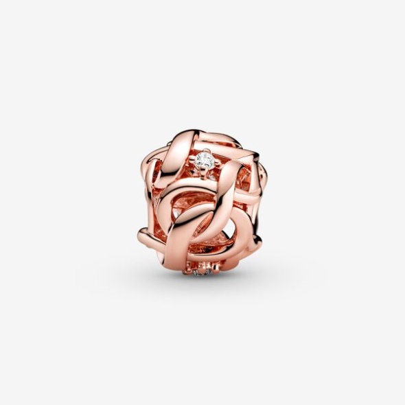Openwork Woven Infinity Charm Pandora Australia Rose Gold Plated