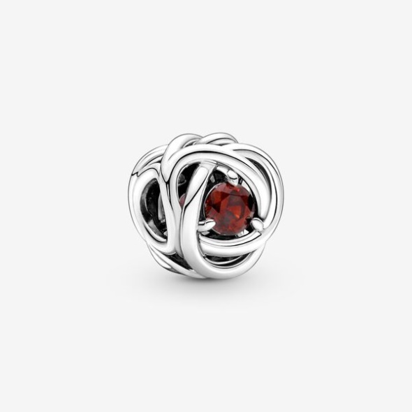 January Red Eternity Circle Charm Pandora Australia