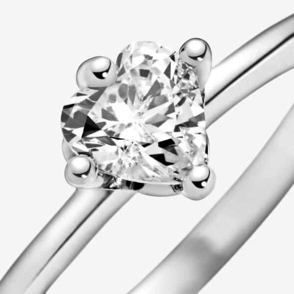 Clear Heart Solitaire Ring Pandora Australia