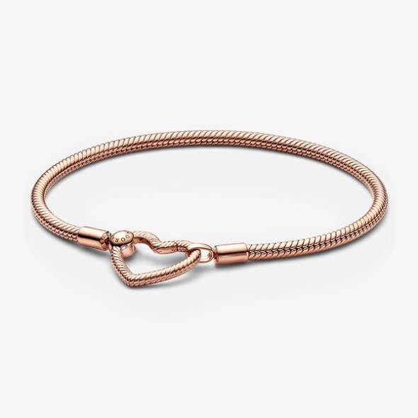 Pandora Australia Moments Heart Closure Snake Chain Bracelet
