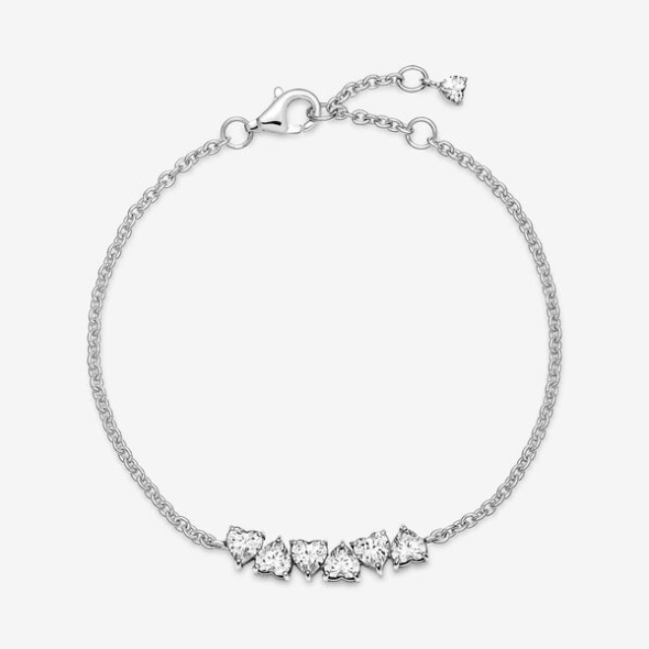 Sparkling Endless Hearts Chain Bracelet Pandora Australia