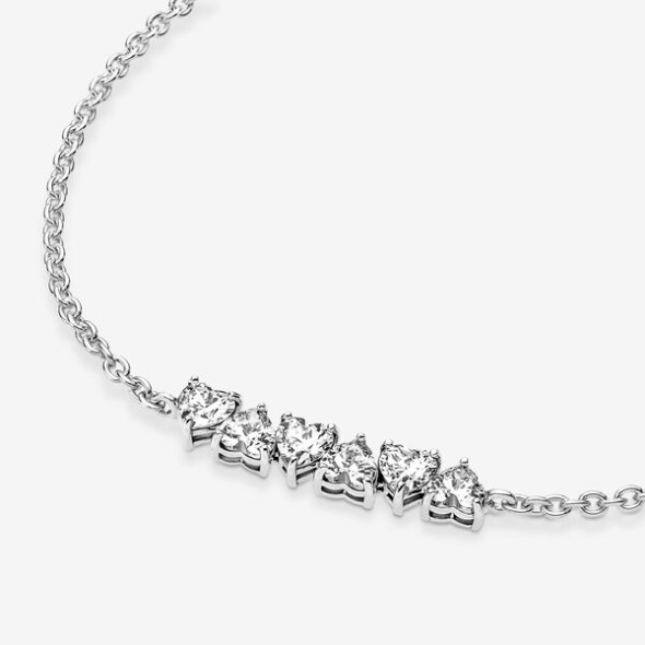Sparkling Endless Hearts Chain Bracelet Pandora Australia