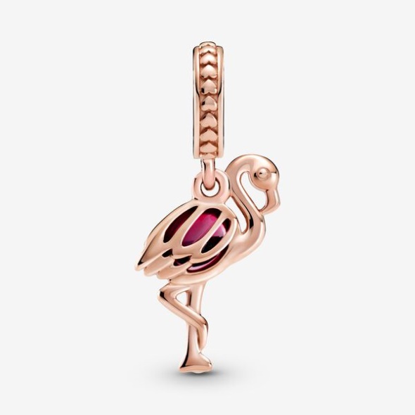 Pink Murano Glass Flamingo Dangle Charm Pandora Australia