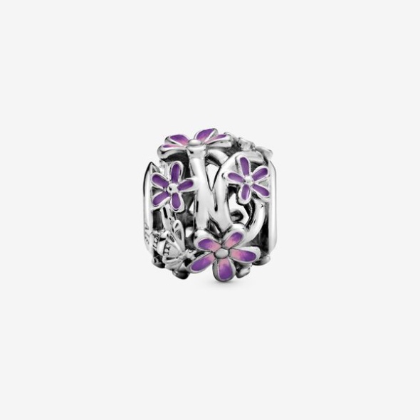 Openwork Purple Daisy Charm Pandora Australia