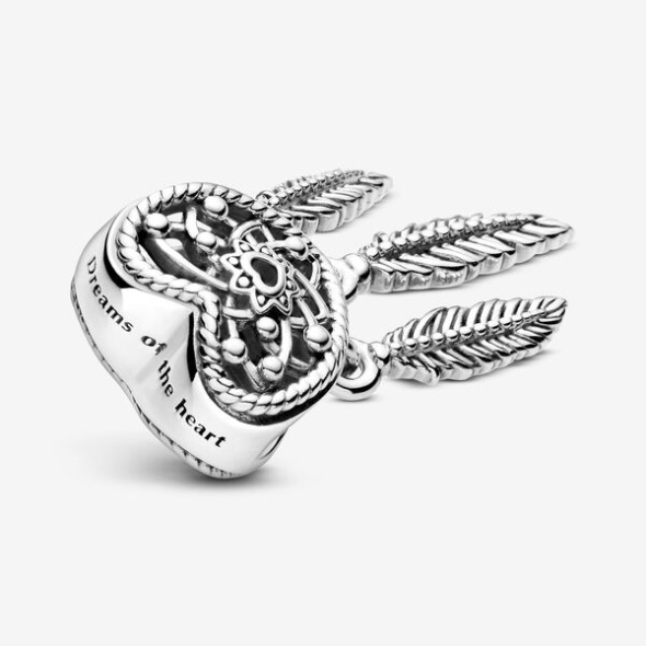 Openwork Heart Three Feathers Dreamcatcher Charm Pandora Australia