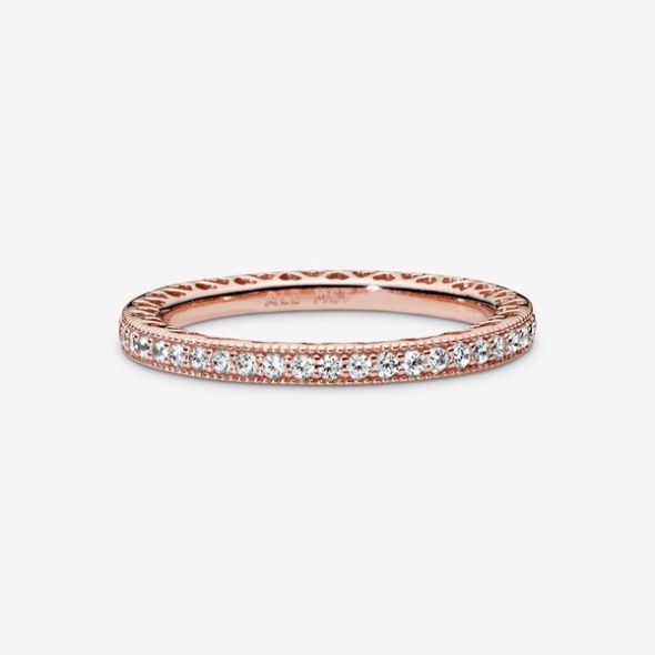 Sparkle Hearts Ring Pandora Australia Rose Gold Plated